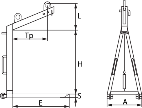 Faste gafler, ikke justerbar pallegaffel. Farget med RAL-1003.