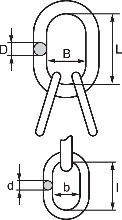 Master Link Assemblies Grade 8 measurements