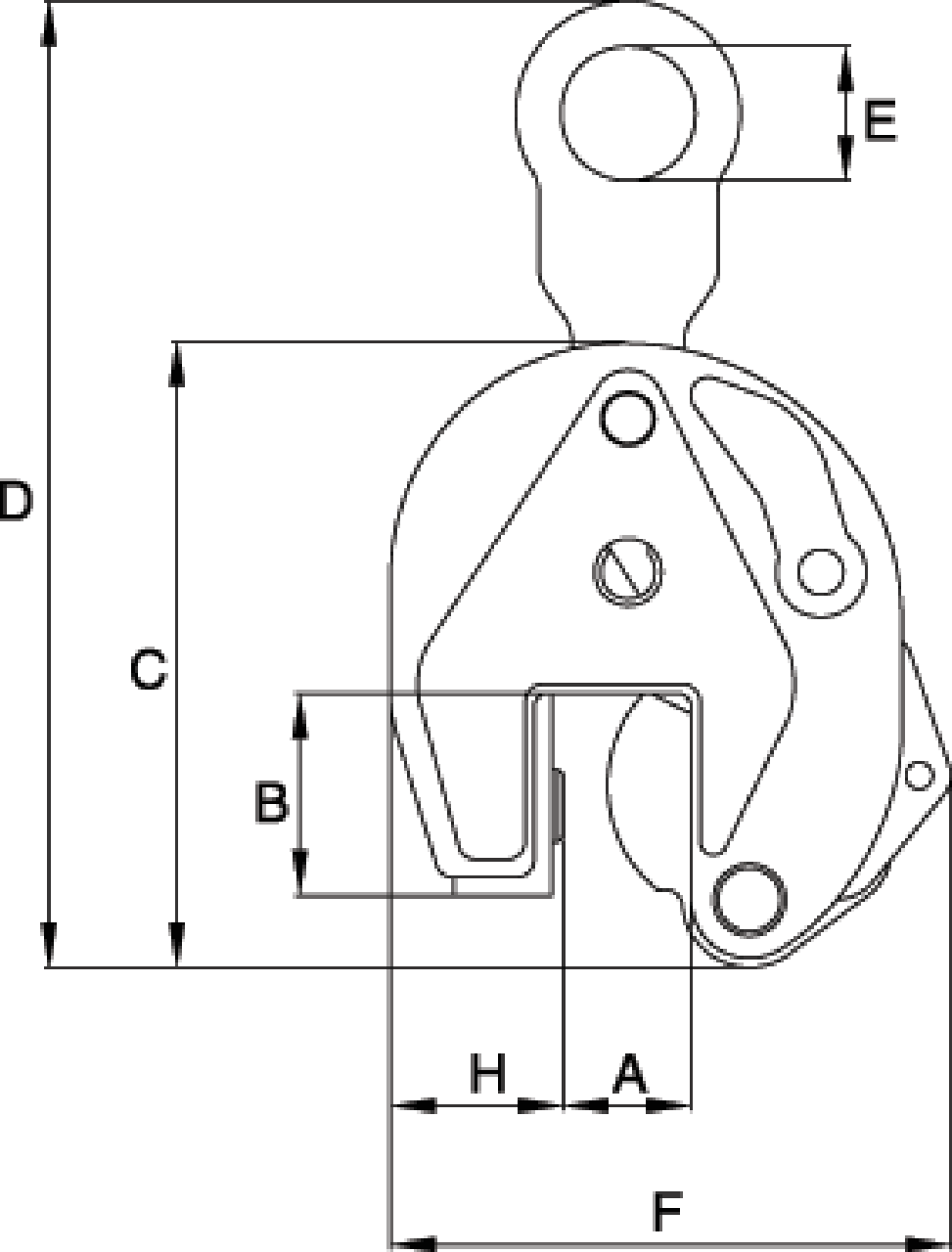 Crosby IP10 Vertical Lifting Clamp measurements Crosby IP10 Vertical Lifting Clamp measurements
