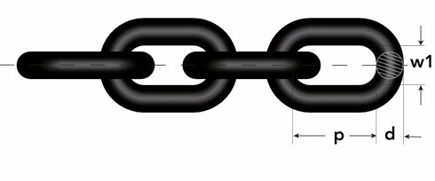 Gunnebo Chain KLB Short Link Grade 8 measurements