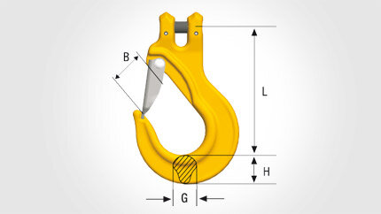 Sling Hook Gunnebo EGKN Classic with Latch blueprint