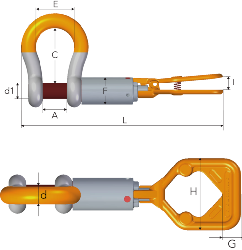 Gunnebo ROV Retrieve sjakkel Nr. 861 mål