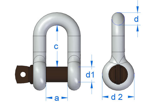 Gunnebo D sjakkel Nr. 834 mål