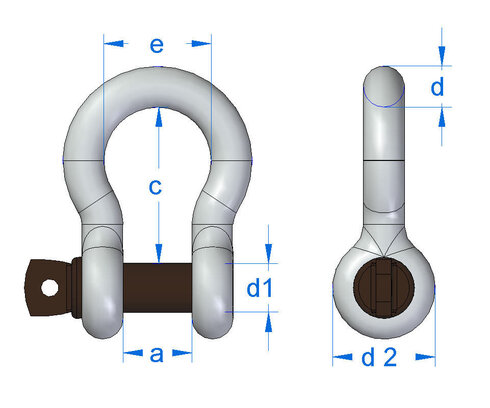 Gunnebo Nr. 854 H-sjakkel med øyebolt