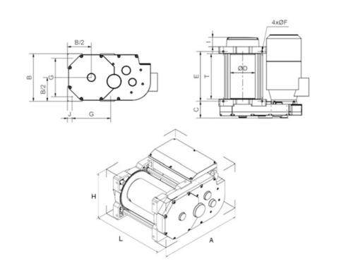 Electric winch TRBoxter BT drawing Electric winch TRBoxter BT drawing