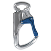 Stop- and end connector with oval eye especially for webbing components (Class A, T).
