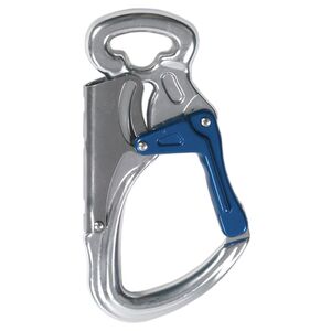 Stop- and end connector with oval eye especially for webbing components (Class A, T).