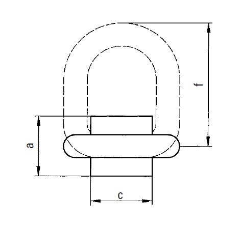 Weld-on lifting eye APS Grade 8 measurements.