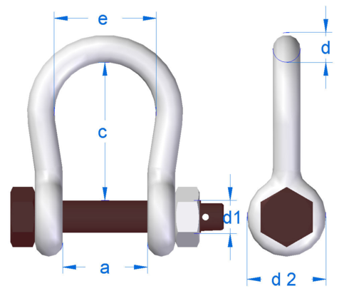 Gunnebo Bow Shackle No 852 measurements