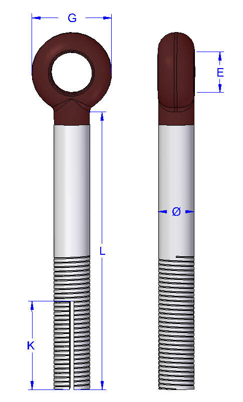Mooring Bolt KOMBI No 8250 measurements