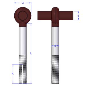 Mooring Bolt T-bolt KOMBI No 8252 measurements