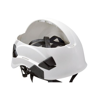 Innsiden av Petzl VERTEX Vent hjelmen. Simpel og enkel, men beskytter godt.