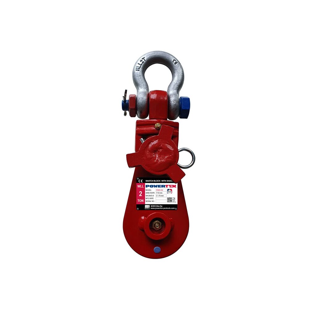 Kasteblokk med sjakkel POWERTEX PSBS-S2