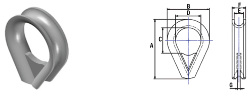 Reinforced Heavy Duty Thimble PTK2B by Powertex, blueprint