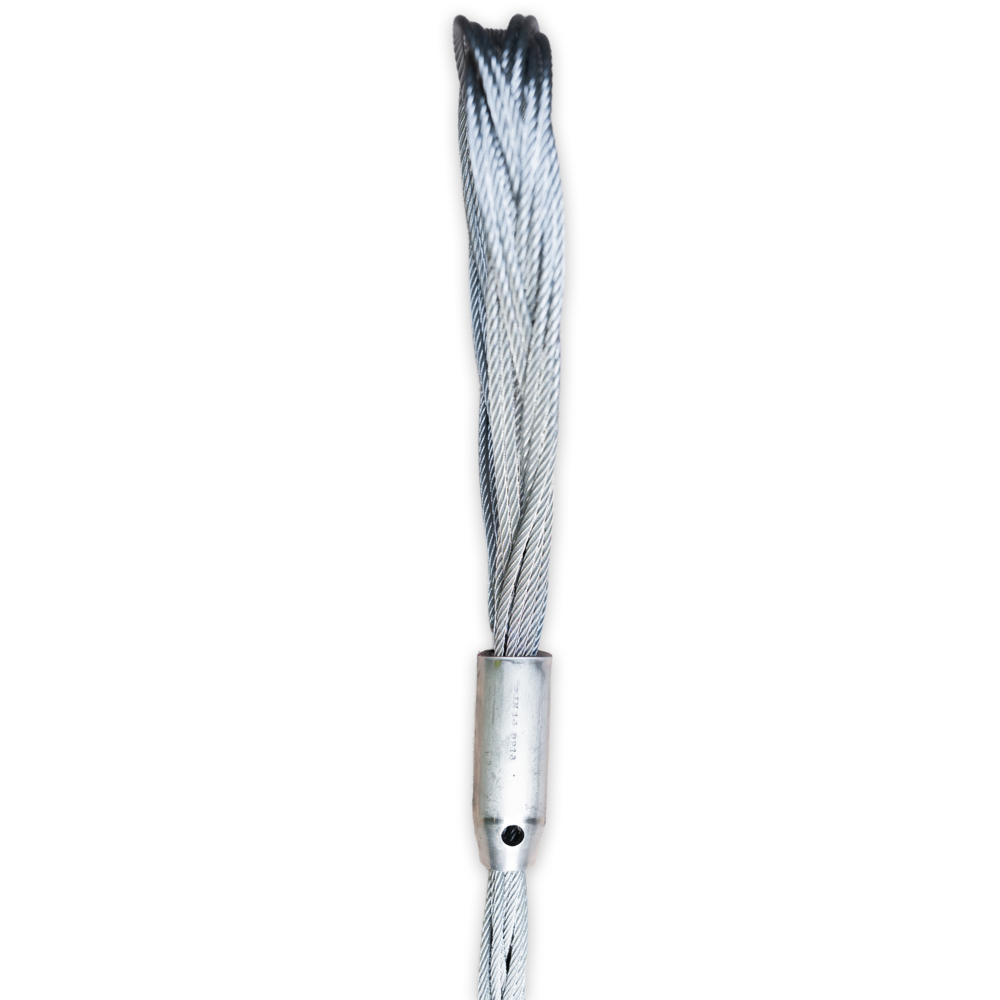Flat braided wire sling for heavy lifting use with loops