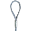 Flat braided wire sling for heavy lifting use with loops