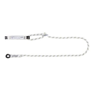 Fallsikringsline enkel med regulerbar falldemper og kroker, Protekt