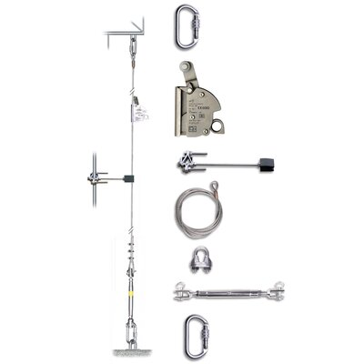 Complete secure guide-wire system for roofs and other places that requires this application.