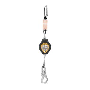 Retractable fall arrester. Snap hook with swivel function and built in fall indicator.