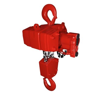The heavy duty air chain hoist RED ROOSTER TMH with 15 tons capacity. The heavy duty air chain hoist RED ROOSTER TMH with 15 tons capacity.