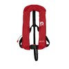 Light and comfortable lifejacket with adjustable belt with buckle, grab loop and whistle.