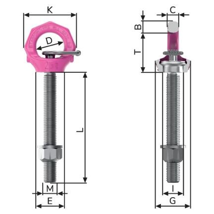 Løfteøye Starpoint VRS-F med variable lengde blåkopi