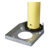 A bracket for marker lights often used in the marine fish farm industry and for mooring.