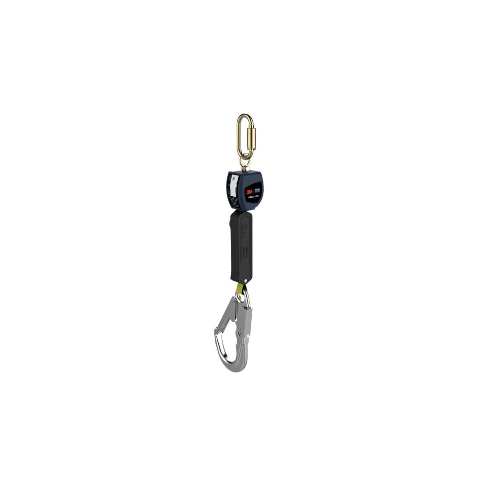 Fallsikringsblokk Nano-Lok enkel tri-lock stål karabinkrok 19 mm og 57 mm aluminiumskrok
