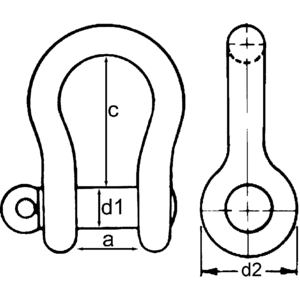 Bow Shackle No 50-Galvanized