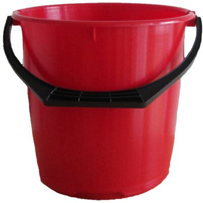 Bucket made out of plastic.