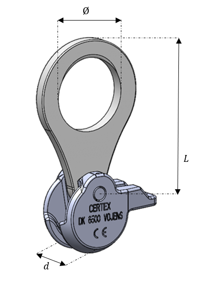 Starcon løfteøye standard med koblingsledd blåkopi