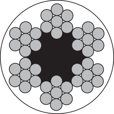 Ståltau PVC-belagt 6x7
