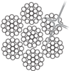 Rustfri ståltau 7x19 AISI 316 kjerne struktur