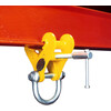 Beam clamp designed specifically to provide maximum grab width adjustment.