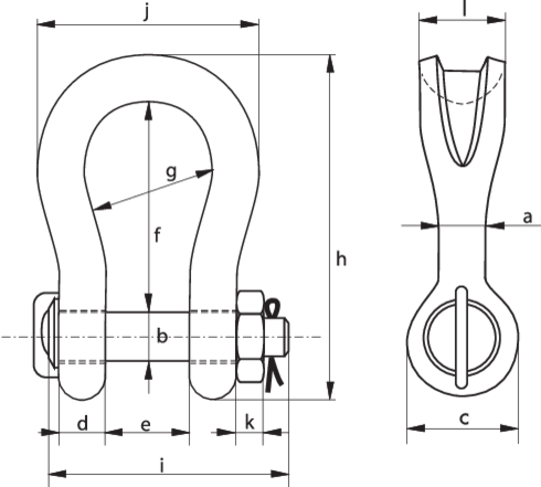 Sjakkel H mutterbolt slingtype P-6033 Green Pin blåkopi