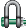 Sjakkel D med mutterbolt G-4153 Green Pin