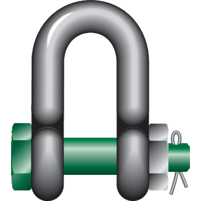 Sjakkel D med mutterbolt G-4153 Green Pin