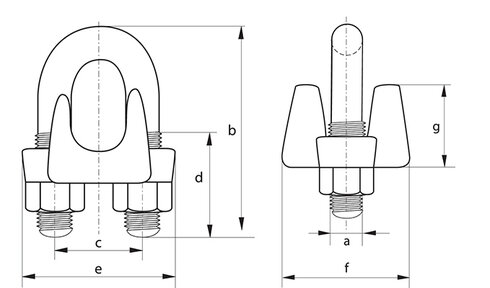 Green Pin Wire Rope Clip G-6240 blueprint