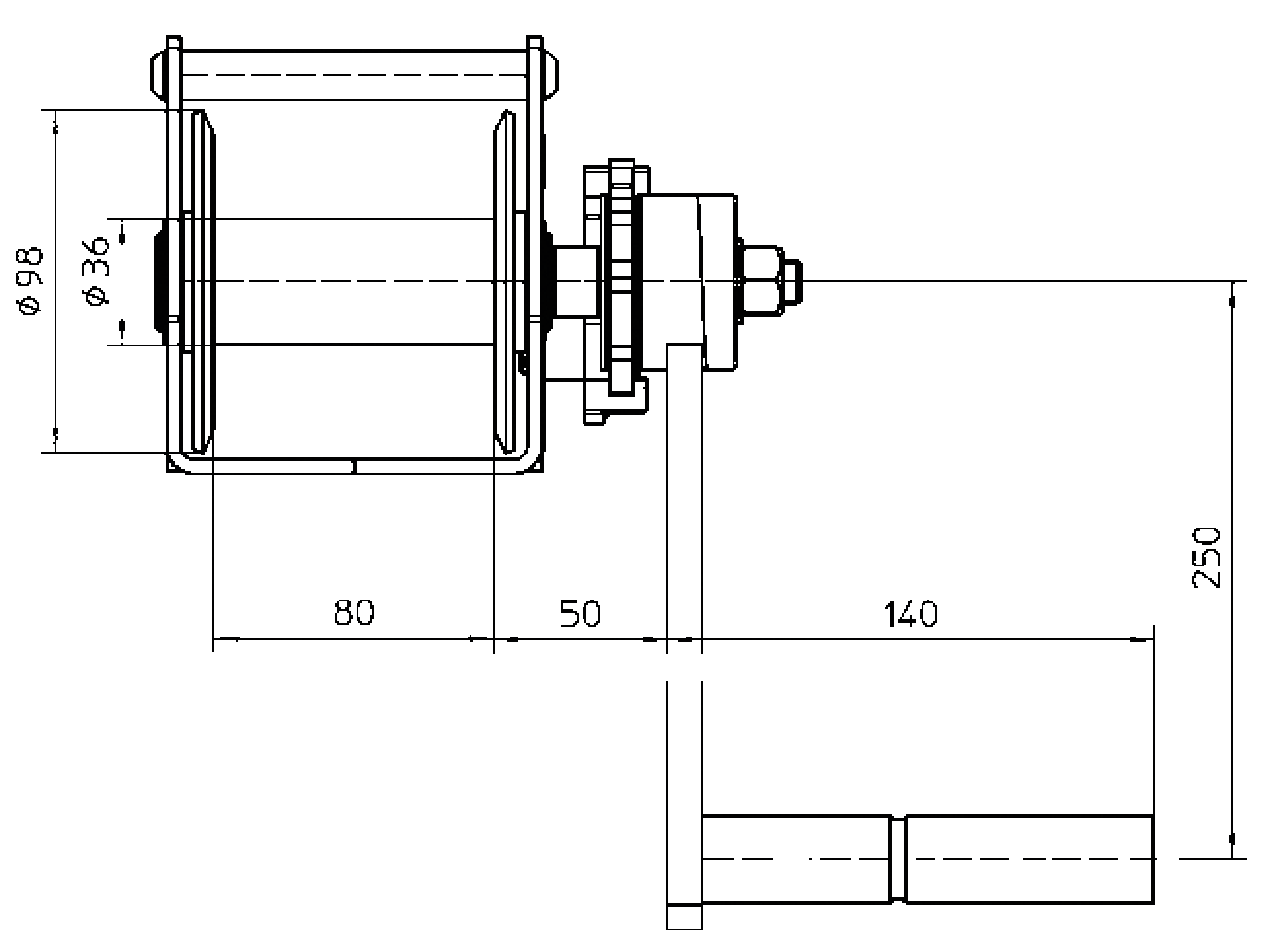 Bracket Winch KWV/KWE measurements Bracket Winch KWV/KWE measurements