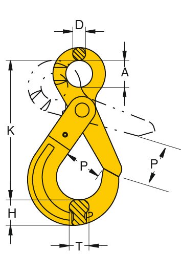 Yoke Eye Self Locking Hook 8-025 blueprint