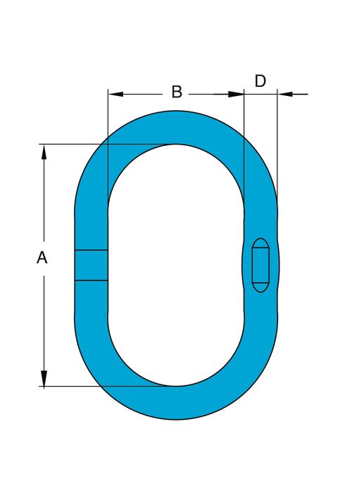 Yoke Welded Master Link single ring measurements
