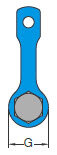 Yoke gaffel sjakkel X-066 G10 mål 2