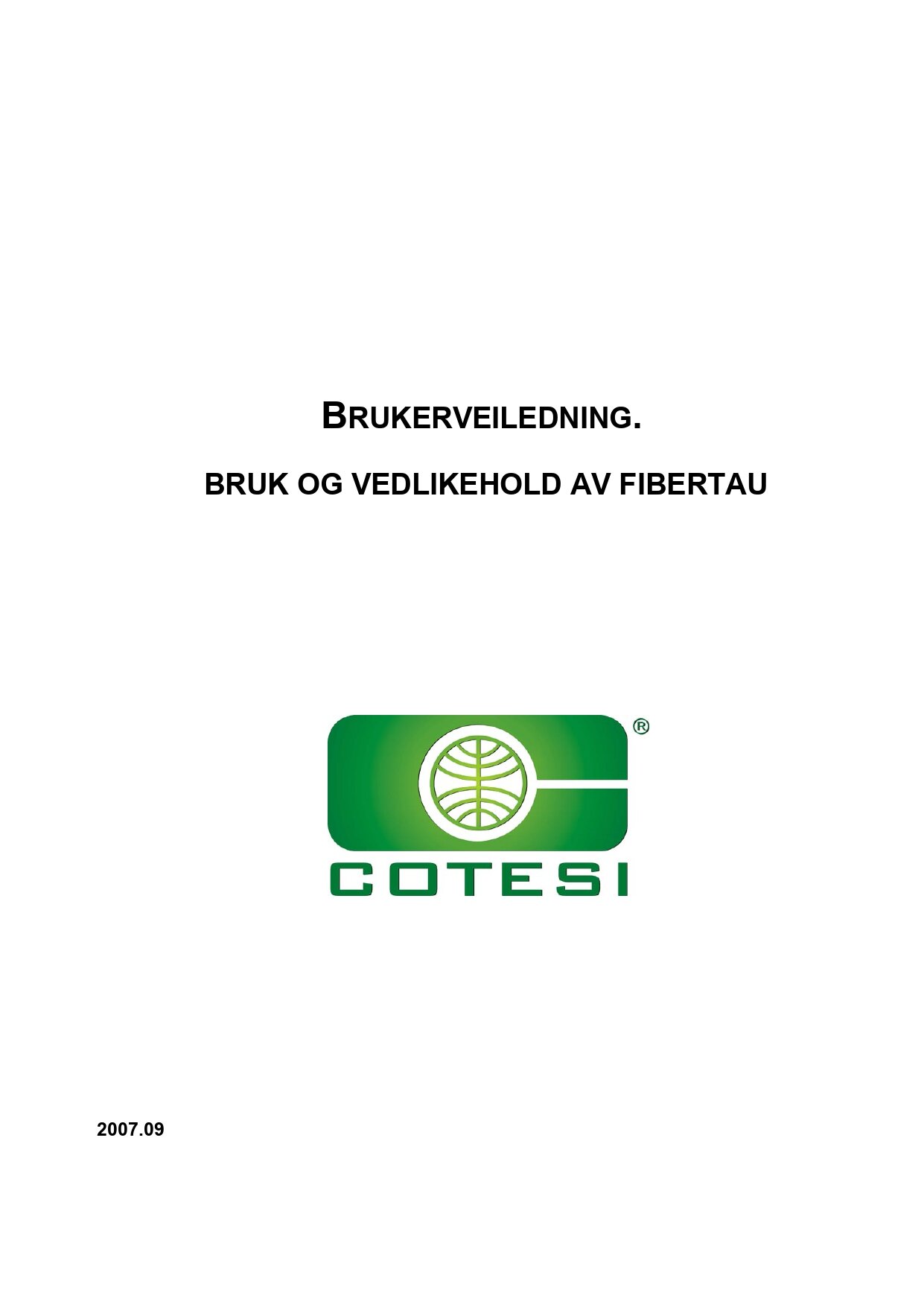 COTESI user manual for usage and maintenance of fiber ropes