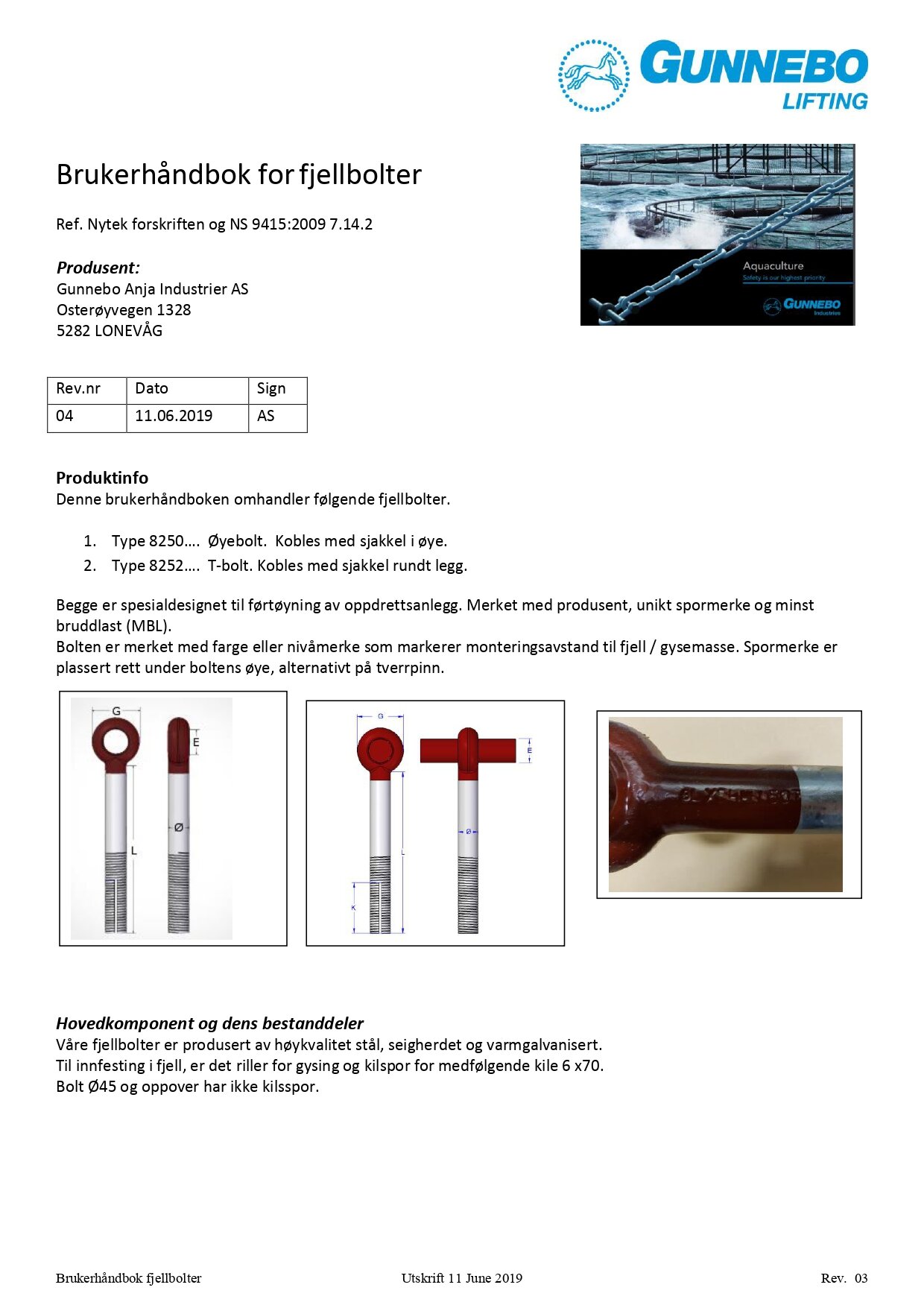 User handbook for mountain bolts Rev 4