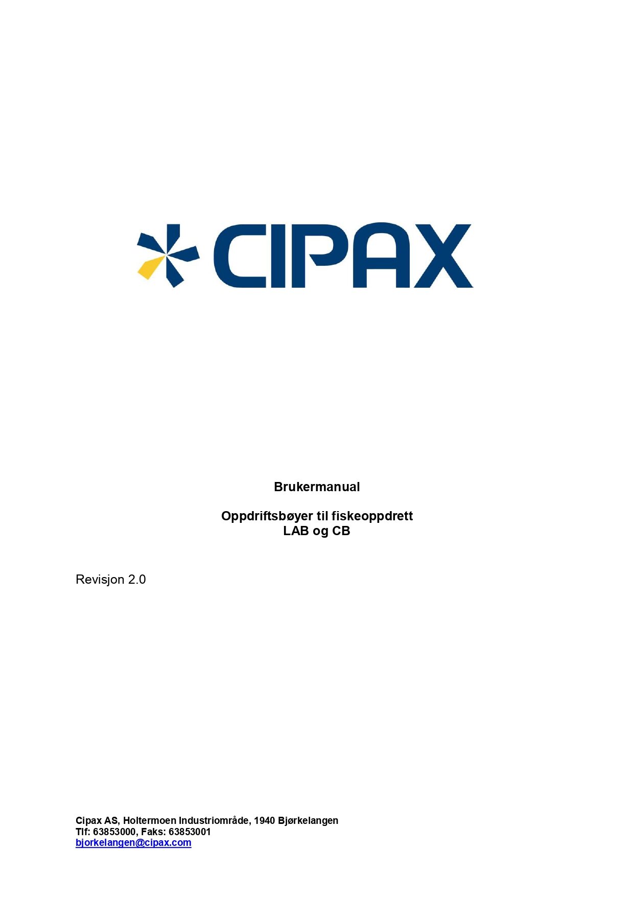 CIPAX user manual buoyancy buoys for fish farming LAB and CB