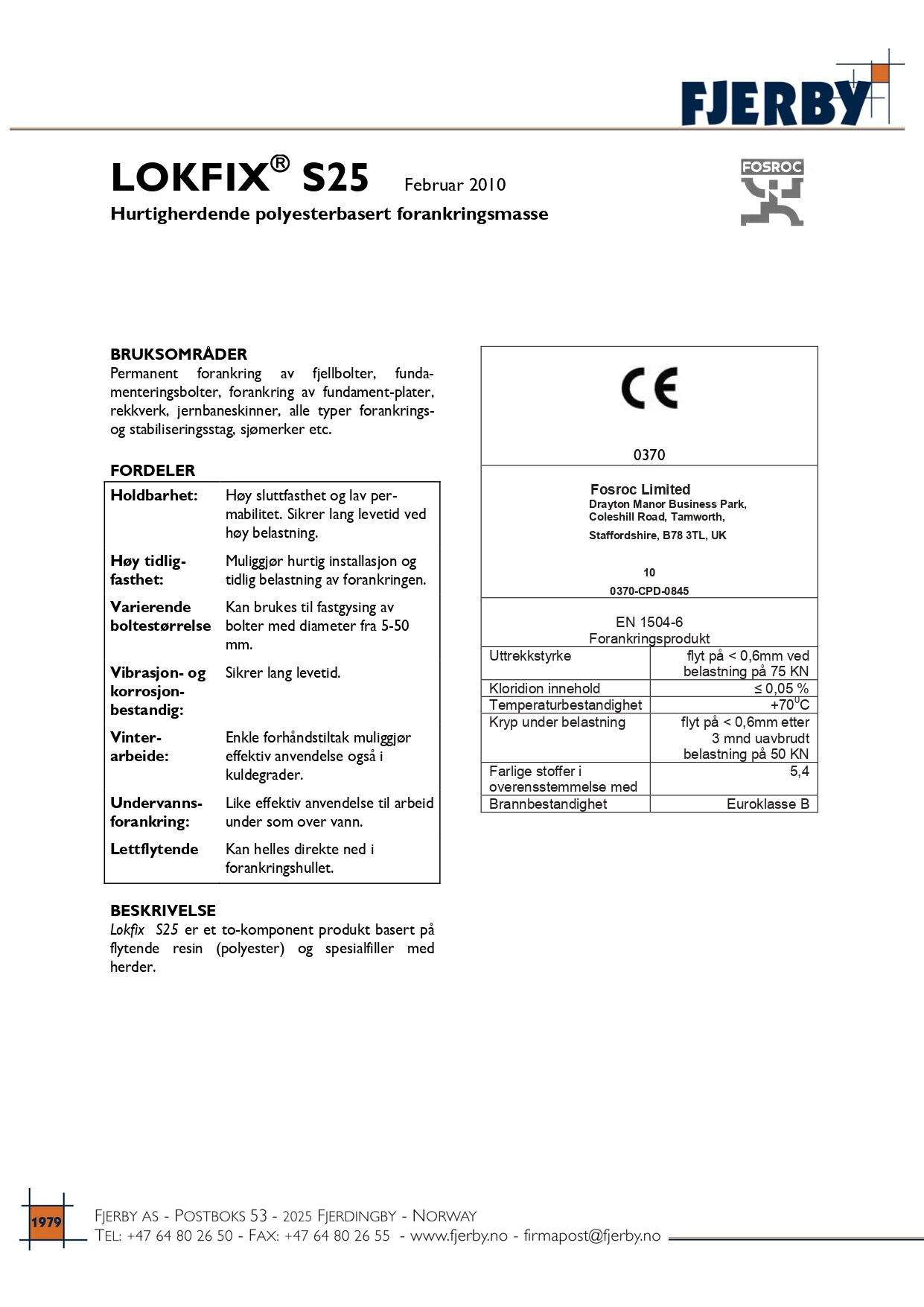 User handbook Lofix S25 anchoring compound