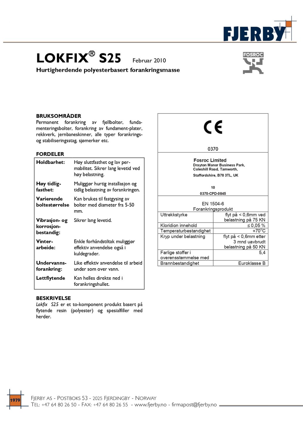 User handbook Lofix S25 anchoring compound