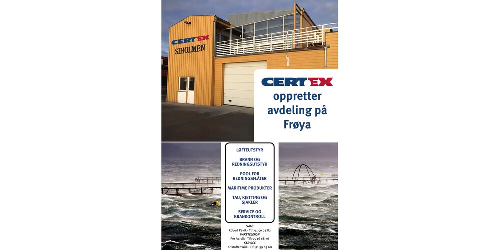 Ny Certex Norge avdeling på Frøya