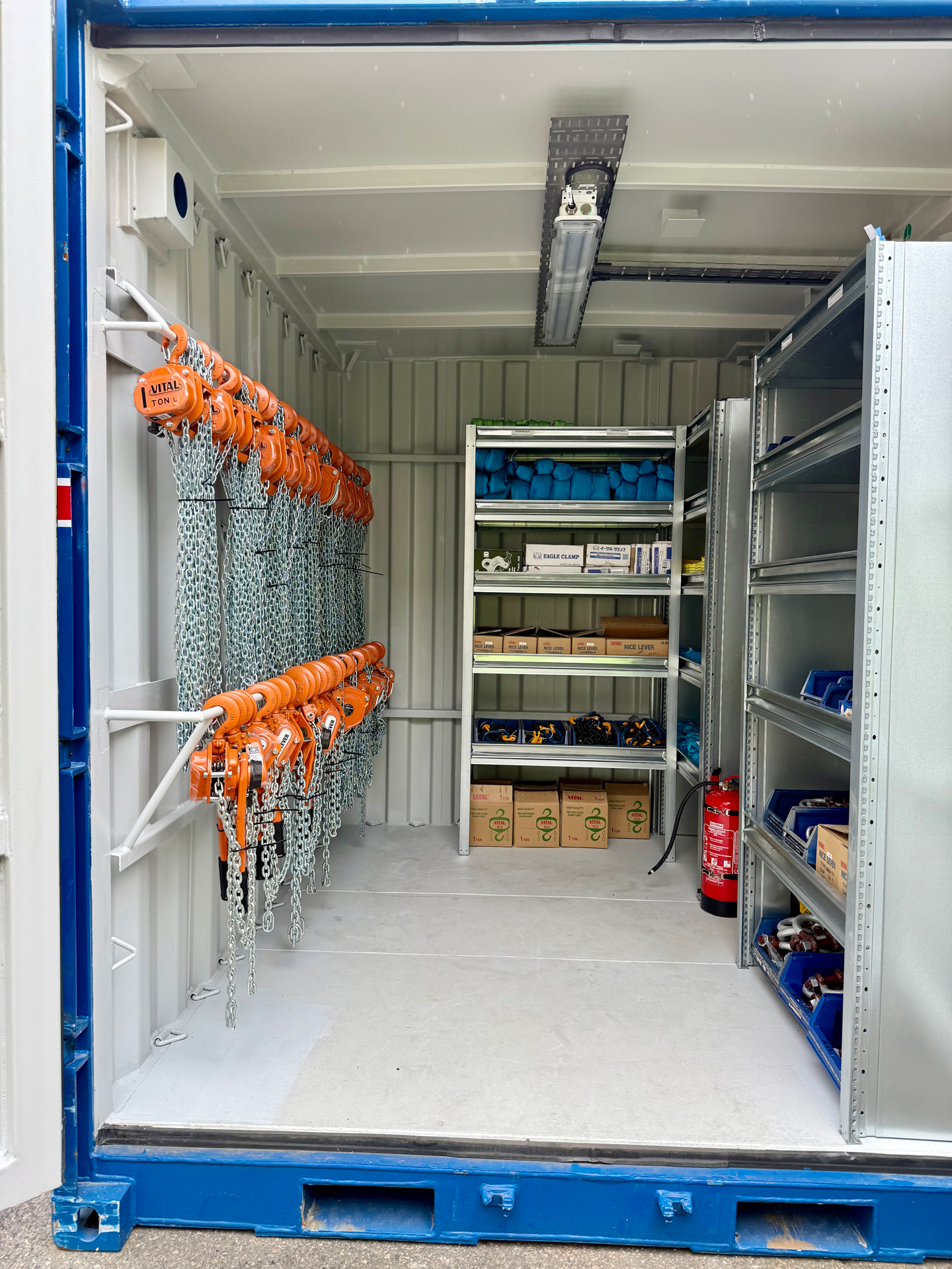 Equipment container for rental