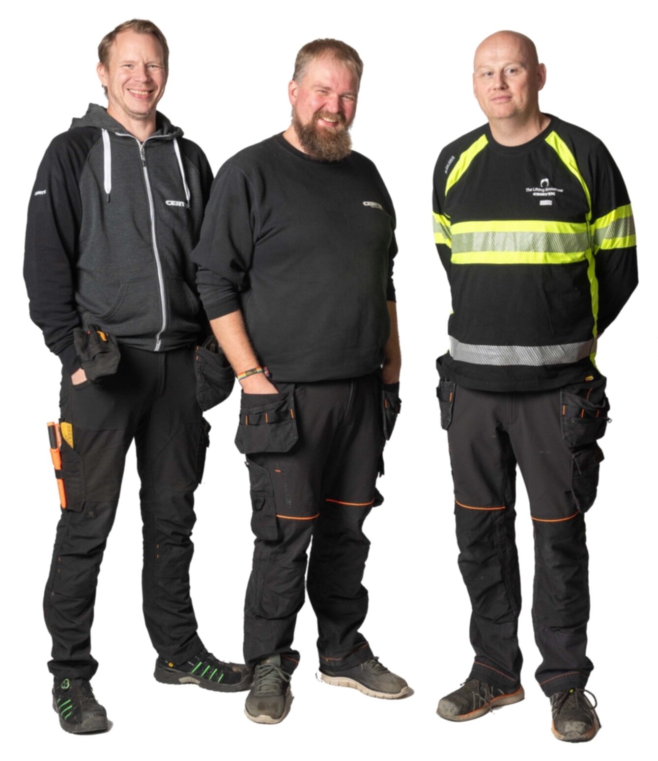 Olav, Kristoffer and Gunnar all stand ready to help you with service on your equipment.